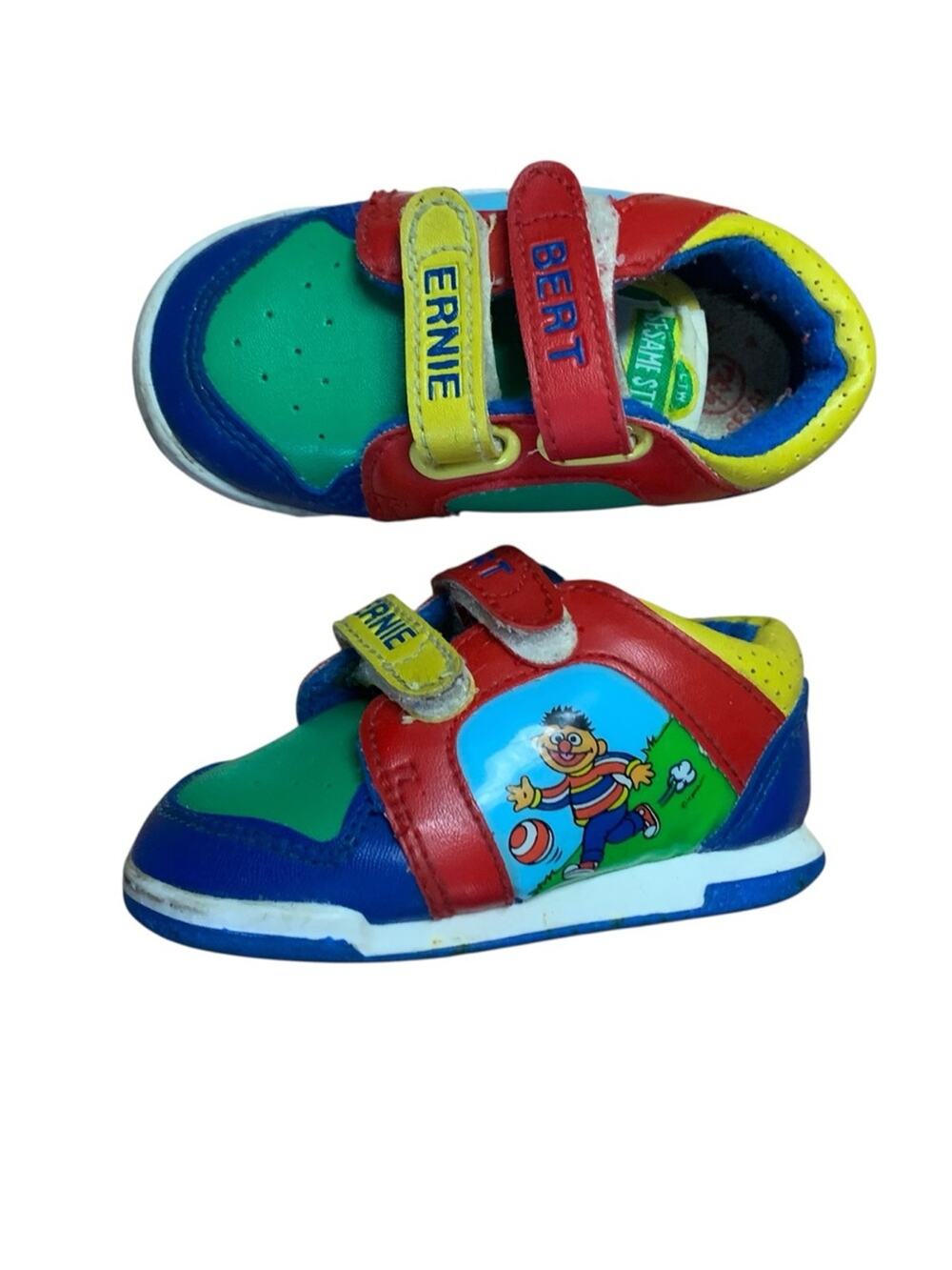 Sesame Street baby 3.5 bert Ernie 90s Colorful Kids Velcro Sneakers
